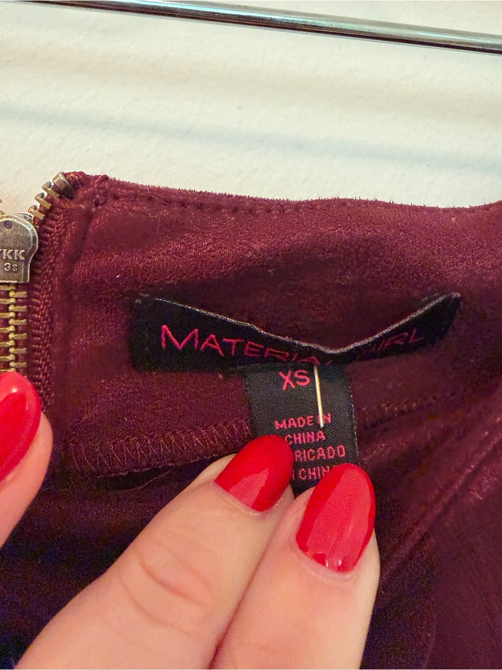 Material Girl Burgundy Lace-Up Mini Skirt - Picture 2 of 4